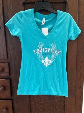 Louisville Kentucky Women's Teal V-Neck Graphic Tee